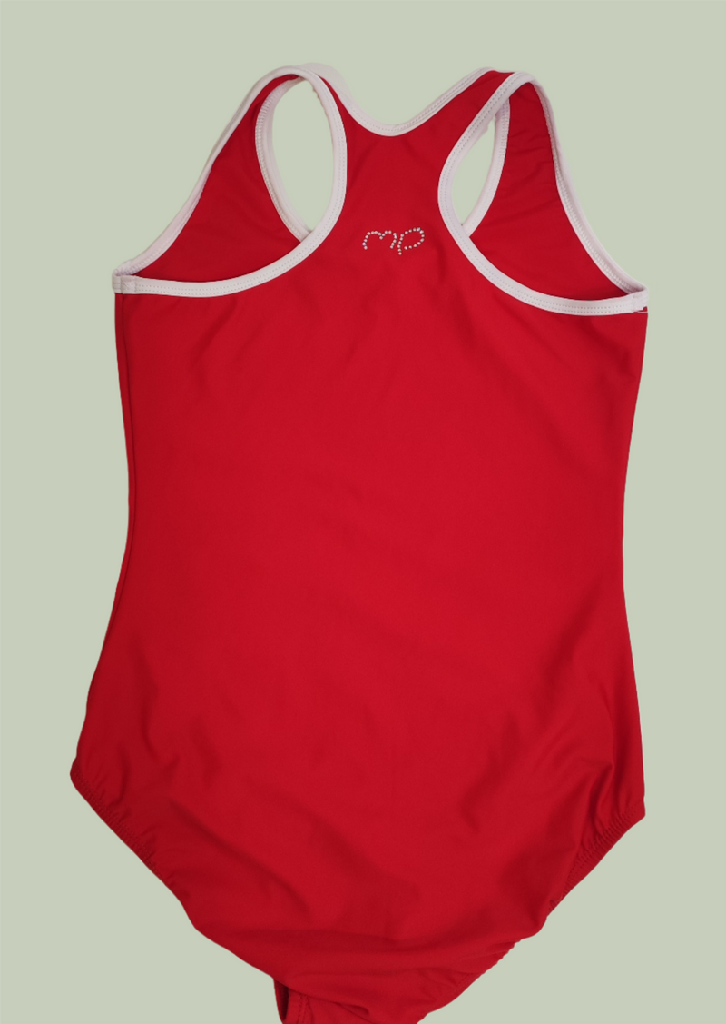 Red and White Point Leotard