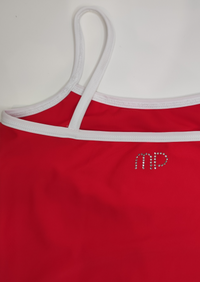 Red and White Pivot Leotard